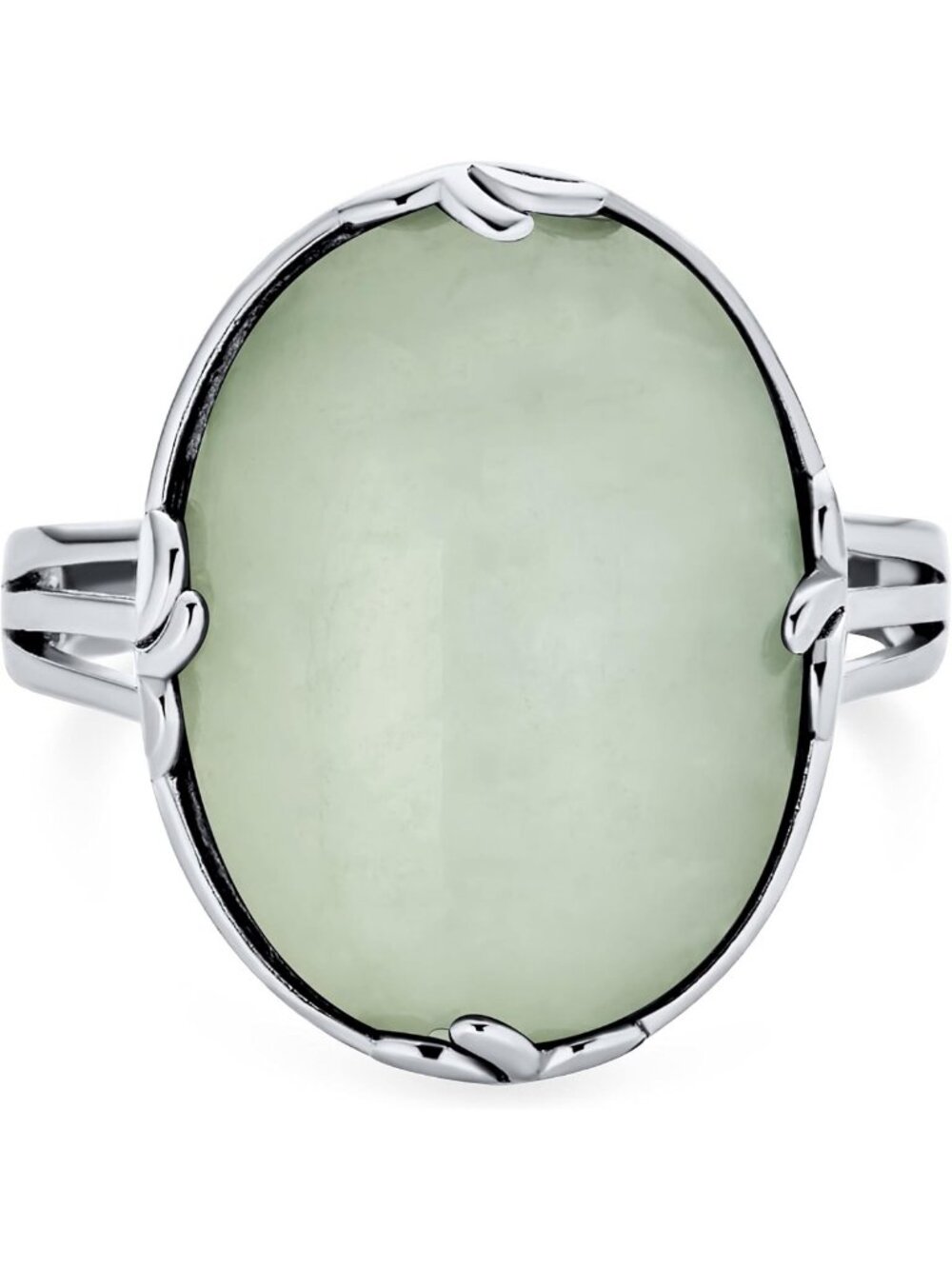 Elegant Turquoise Oval Statement Ring in 925 Sterling Silver - Fleur-de-Lis